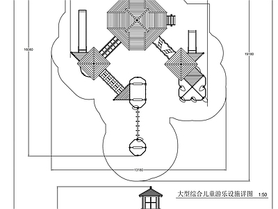 小型儿童游乐场滑梯ca 施工图