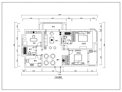 4室2厅户型图 施工图 平层