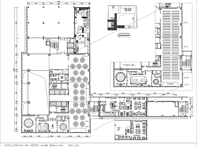 深圳某联合金融多功能厅 员工餐厅平面布置图 施工图