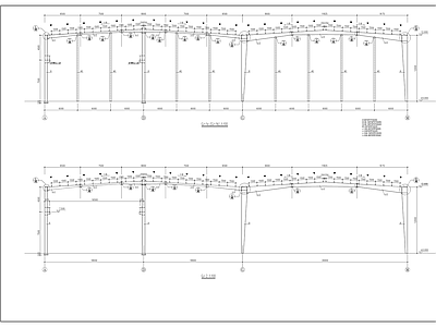 135x66m钢框架结构单层厂房结构 施工图