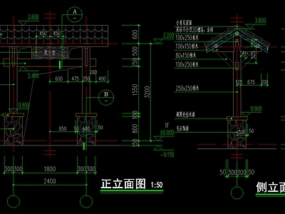 美丽乡村庭院景观门头 大 施工图