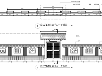 美丽乡村庭院景观木门头 大 施工图