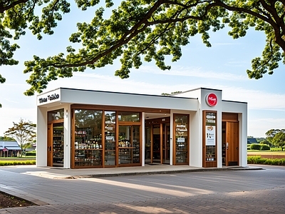 现代咖啡厅 餐饮建筑 便利店