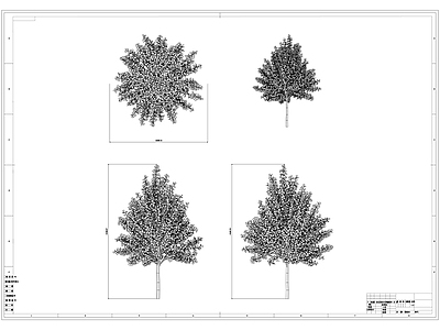 植物乔木线稿图设计 施工图