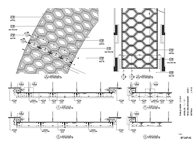 餐厅天花地面节点大样图 施工图