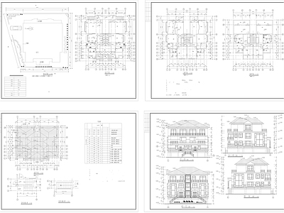 两套仿古别墅建筑 施工图