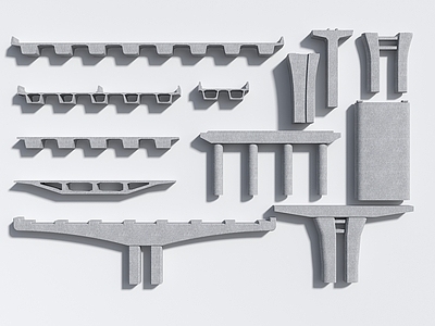 现代高架桥组合 高架桥桥墩 高铁桥墩 高架桥柱 小箱梁 连续梁
