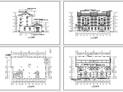 四层古建筑民居建 施工图