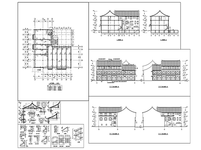 仿古清式住宅区建筑 施工图