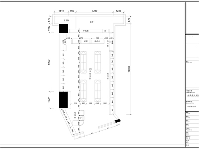 药店平面方案布局图 施工图