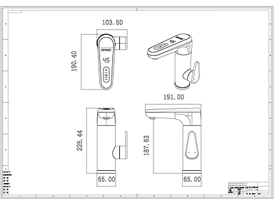 电热水龙头线稿图设计 施工图