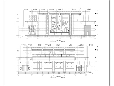 酒店大堂立面装修详图 剖面节点大样图 施工图