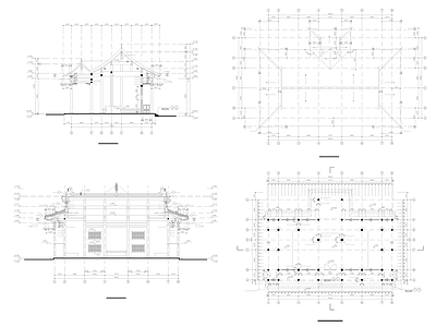 洗心禅寺天王建筑 施工图 古建