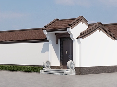 新中式新农村四合院建筑