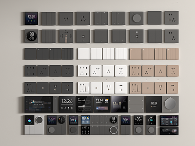 现代开关插座 面板 开关面板 显示屏