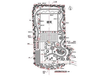 自然式景观平面方案 施工图