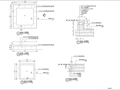 圆形方形树池详图 施工图