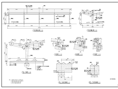 钢结构自行车棚详图 施工图
