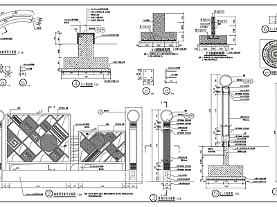 钢鼓详图 施工图 景观小品