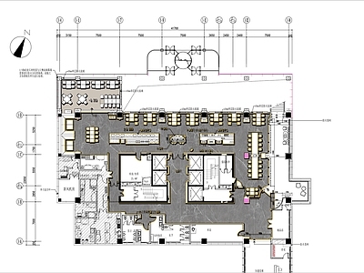 400㎡宾馆自助餐厅平面布置图 施工图