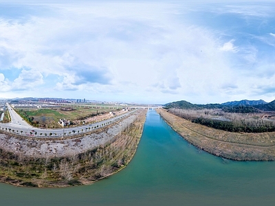 HDR江河湖泊绿化生态城市全景