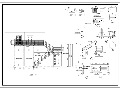 室外钢爬梯结构 施工图