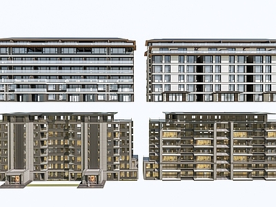 现代多层住宅 住宅 洋房 小区 住宅楼房