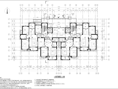 古典风格高层住宅楼平立剖面图 施工图