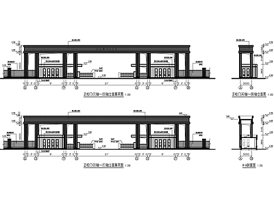 学校门卫大门建筑图 施工图