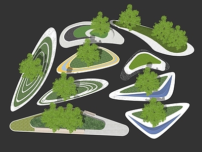 现代异形景观座椅 几何树池座椅 广场种植池坐凳 花坛花钵 公园树阵广场
