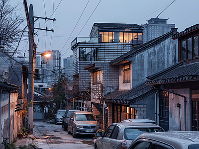 室外老城区街道外景