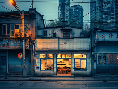 室外老城区街道外景