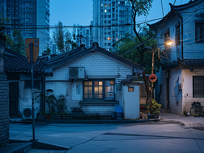 室外老城区街道外景
