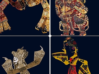 国粹皮影人物图案