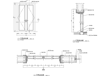 室内单双开门详图 施工图 通用节点