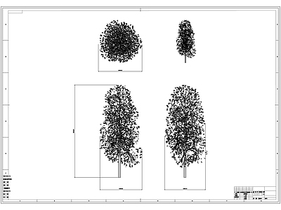 绿色植物树线稿图设计 施工图