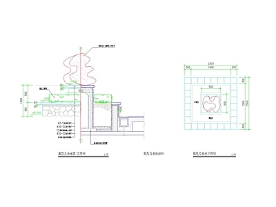 雕塑基座剖面图 施工图 景观小品