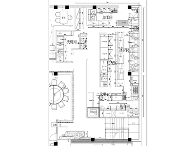 现代餐厅厨房图 施工图