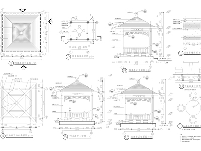 木制方亭详图 施工图