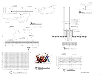 雕塑组小品详图 施工图