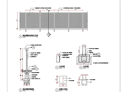 钢丝网围栏 施工图 景观小品