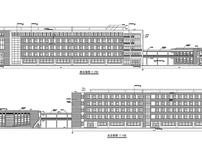 教学楼建筑平立剖图 施工图