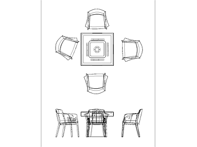 麻将桌棋牌桌 施工图