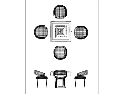 麻将桌棋牌桌 施工图