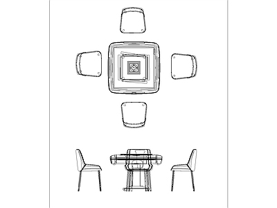麻将桌棋牌桌 施工图