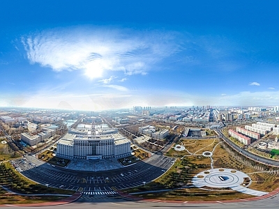 HDR白天城市休闲广场全景