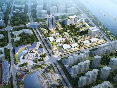现代商业高层 办公区 医院综合地块
