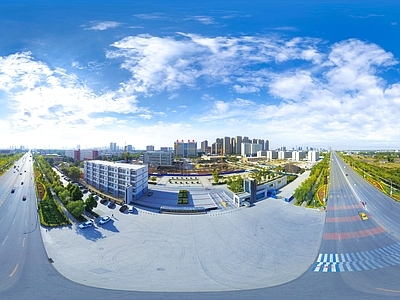 HDR白天城市休闲广场全景