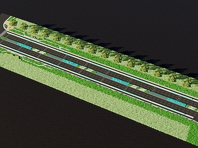 现代道路景观 市政道路 车行道