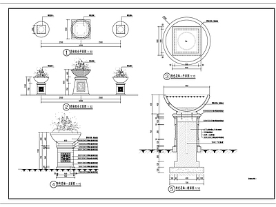 花钵详图 施工图 景观小品